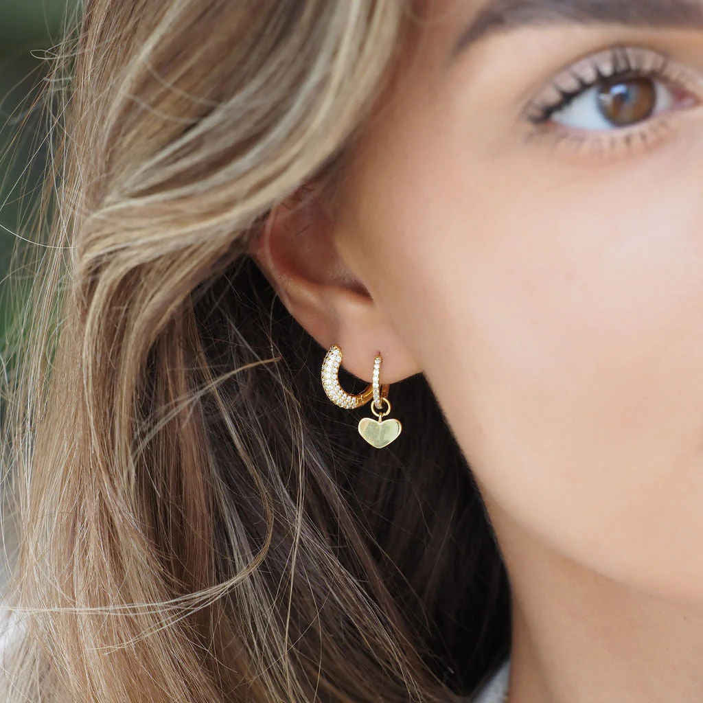 Amore Heart Hoop Earrings Gold - Image 4