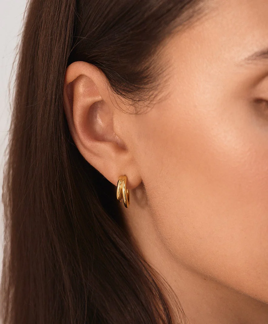 Classic Layered Hoops in Gold - Image 4