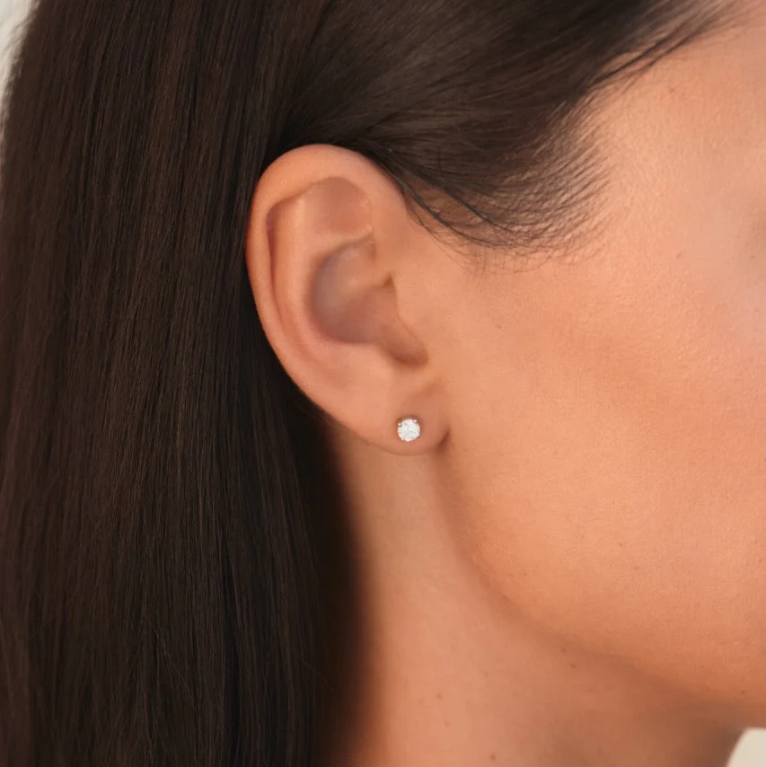 Diamond Stud Earring in Silver - Image 4