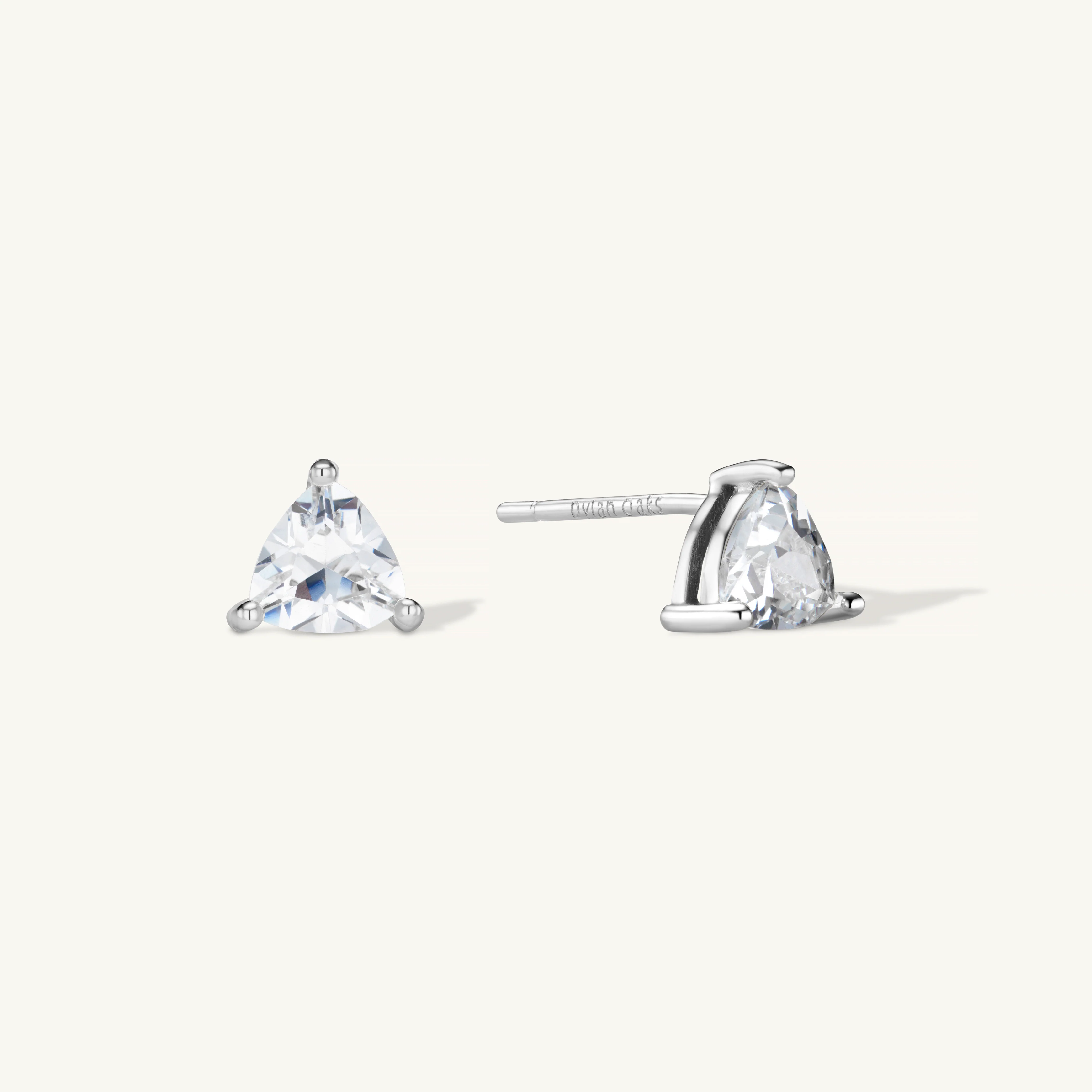 Diamond Trio Stud Earrings Silver