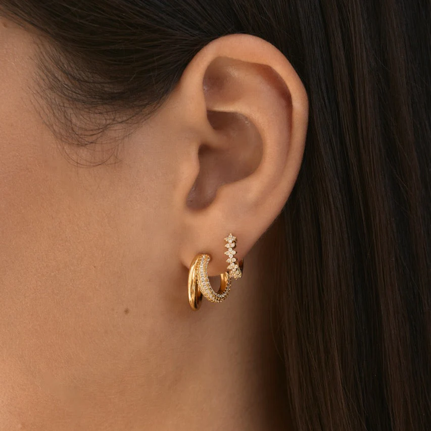 Duo Layered Hoops Gold - Image 6