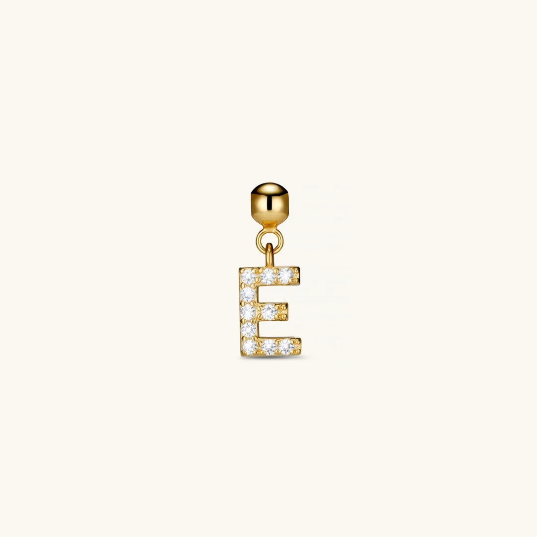 E Diamond Initial Charm Gold