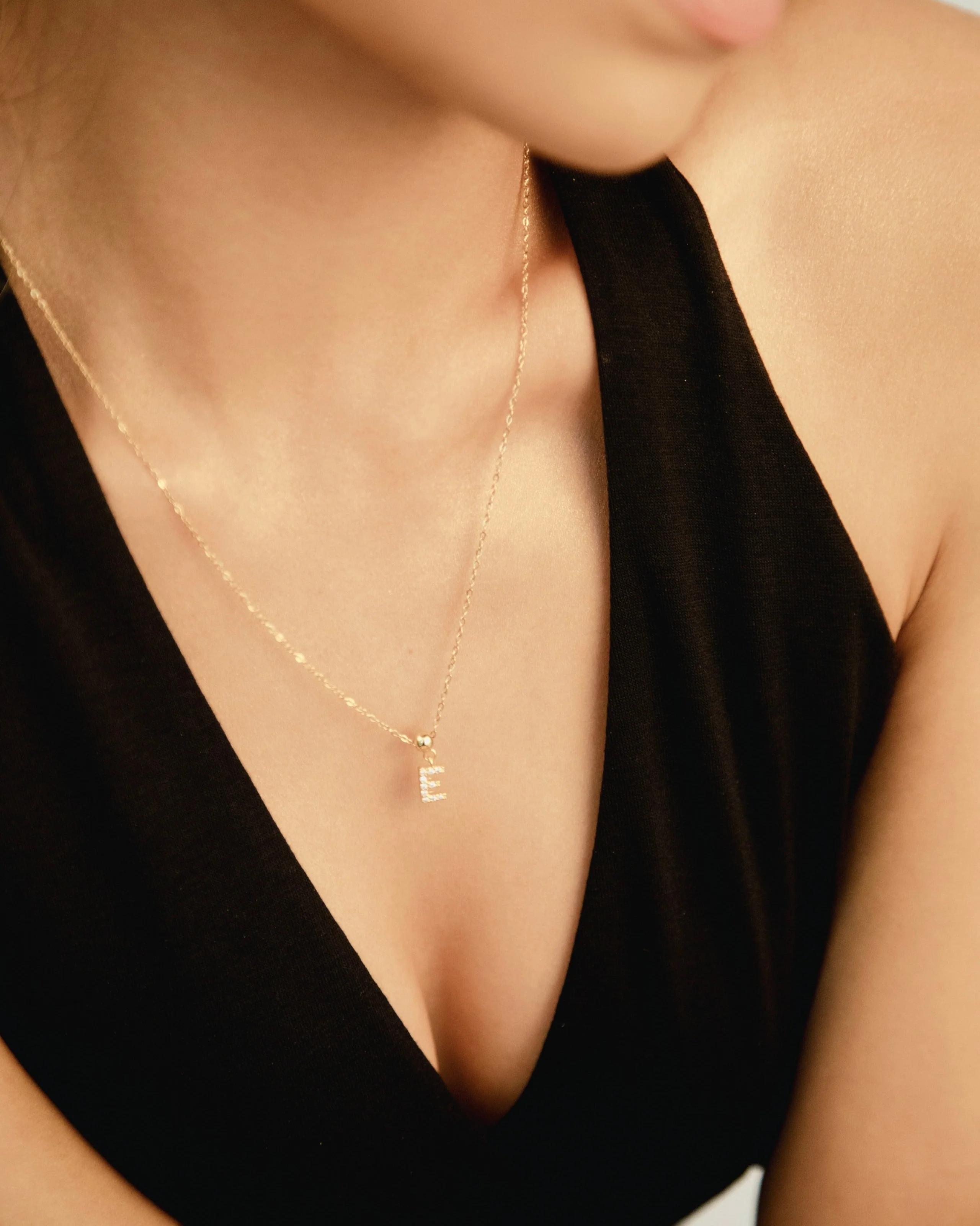 E Diamond Initial Charm Gold - Image 3