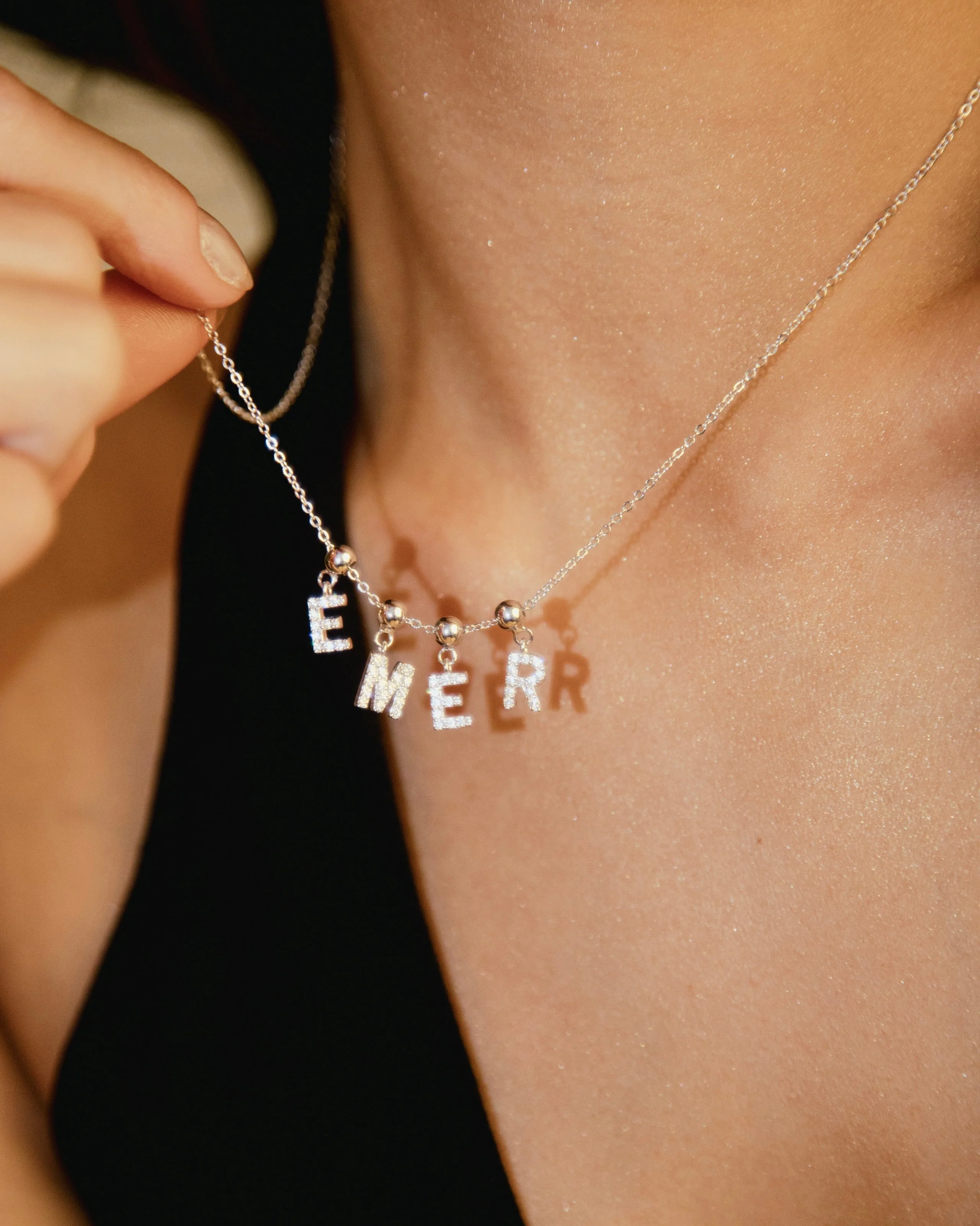 E Diamond Initial Charm Gold - Image 6
