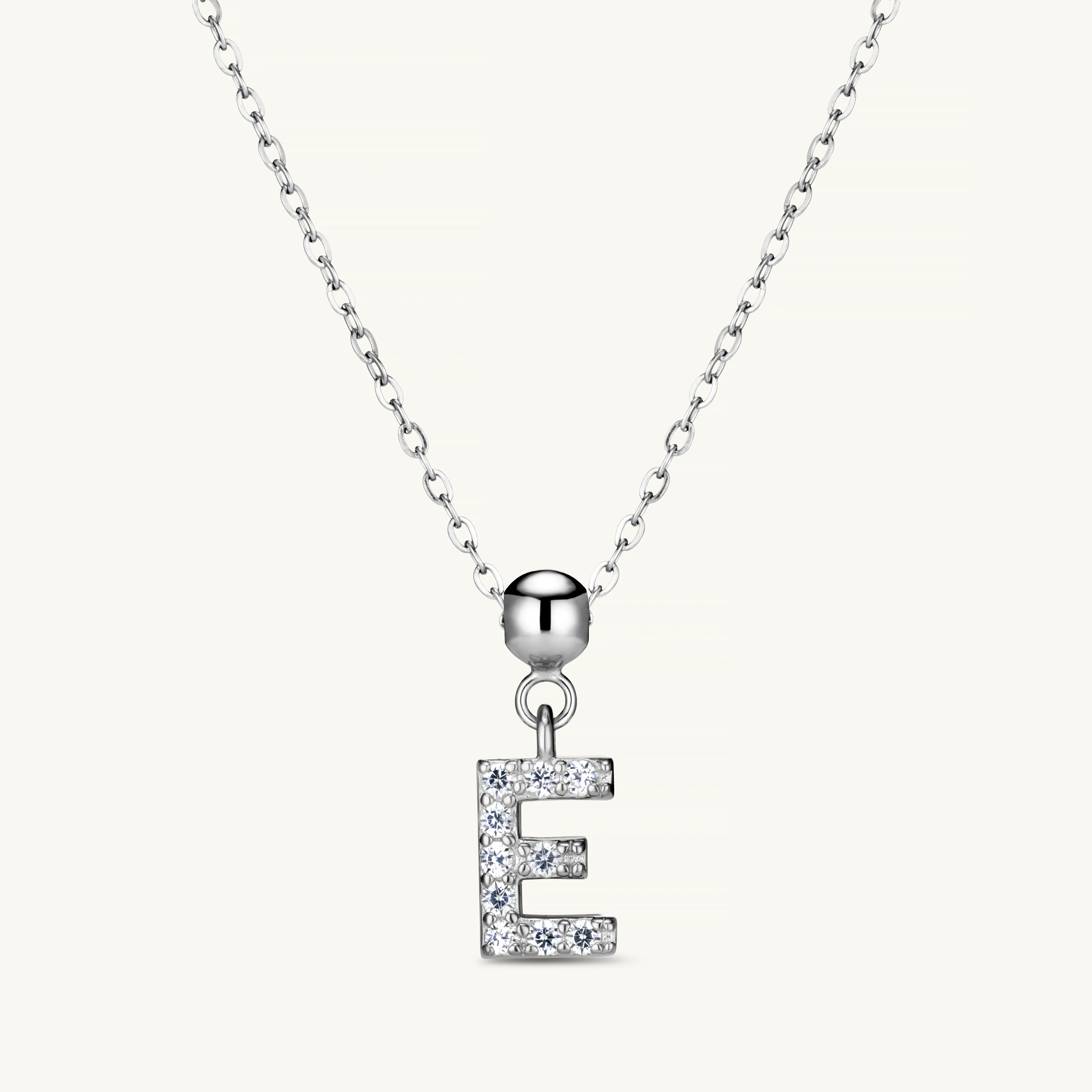 E Diamond Initial Charm Silver - Image 4
