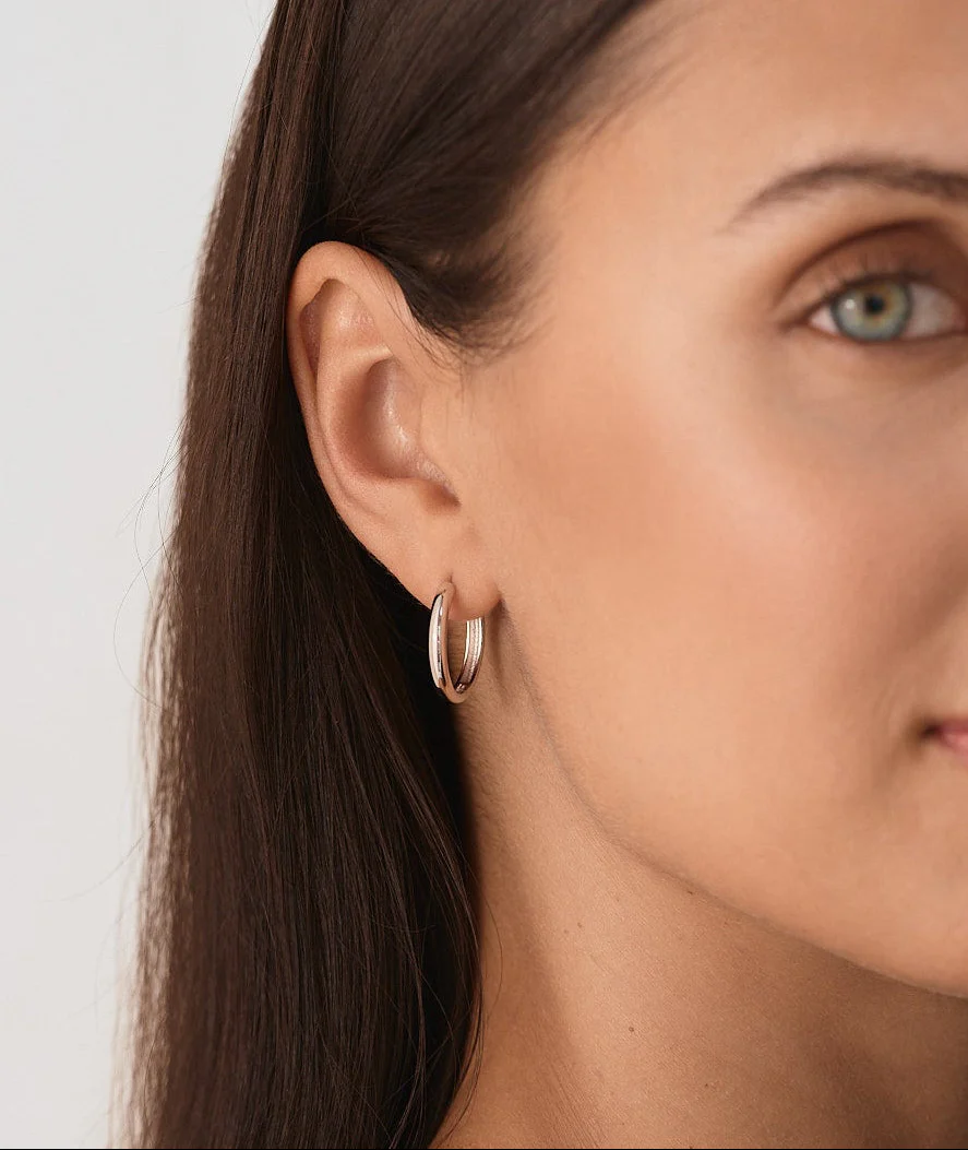 Medium Hoops in Silver - Image 5