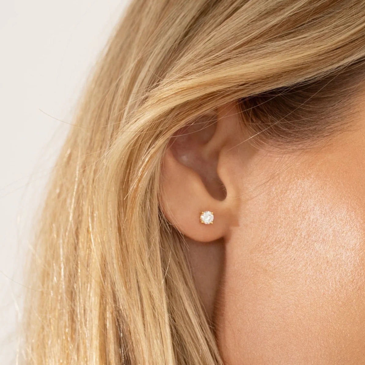 Diamond Stud Earring in Gold - Image 6