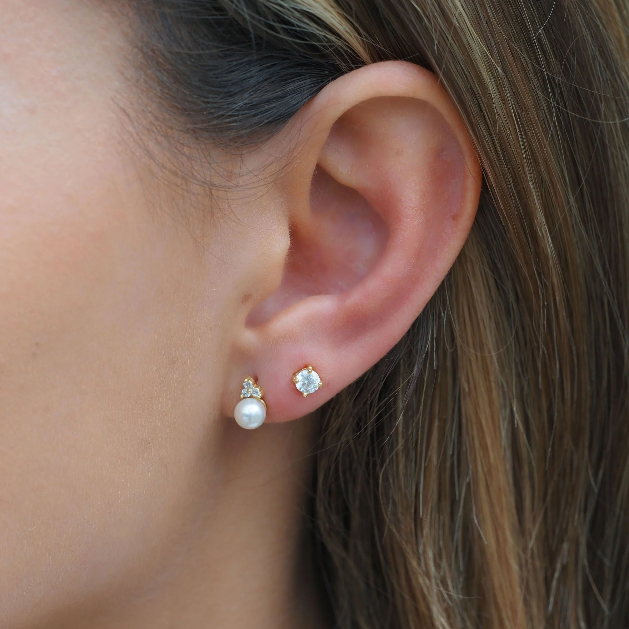 Diamond Stud Earring in Gold - Image 7