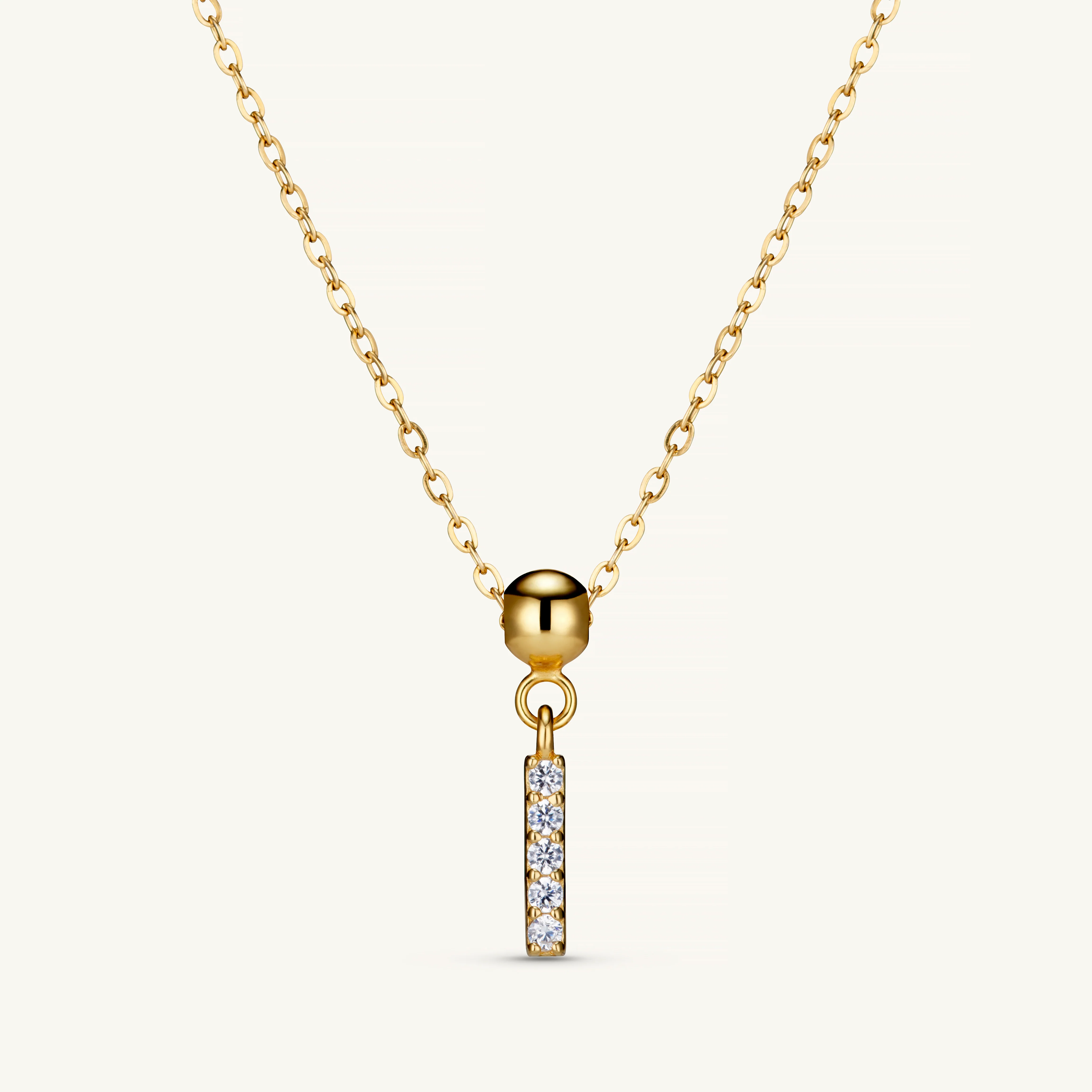 I Diamond Initial Charm Gold - Image 3