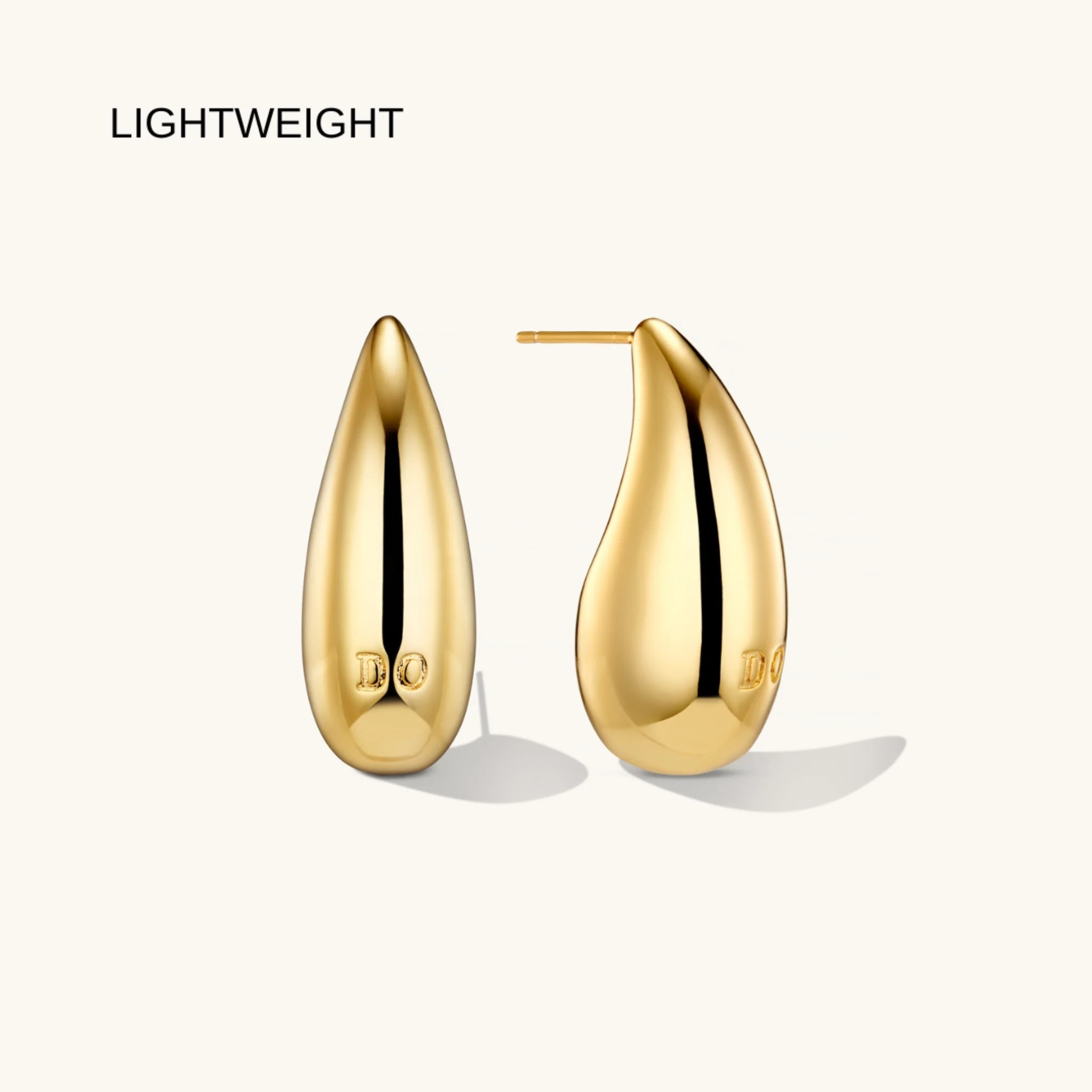 Large Dome Earrings in Gold