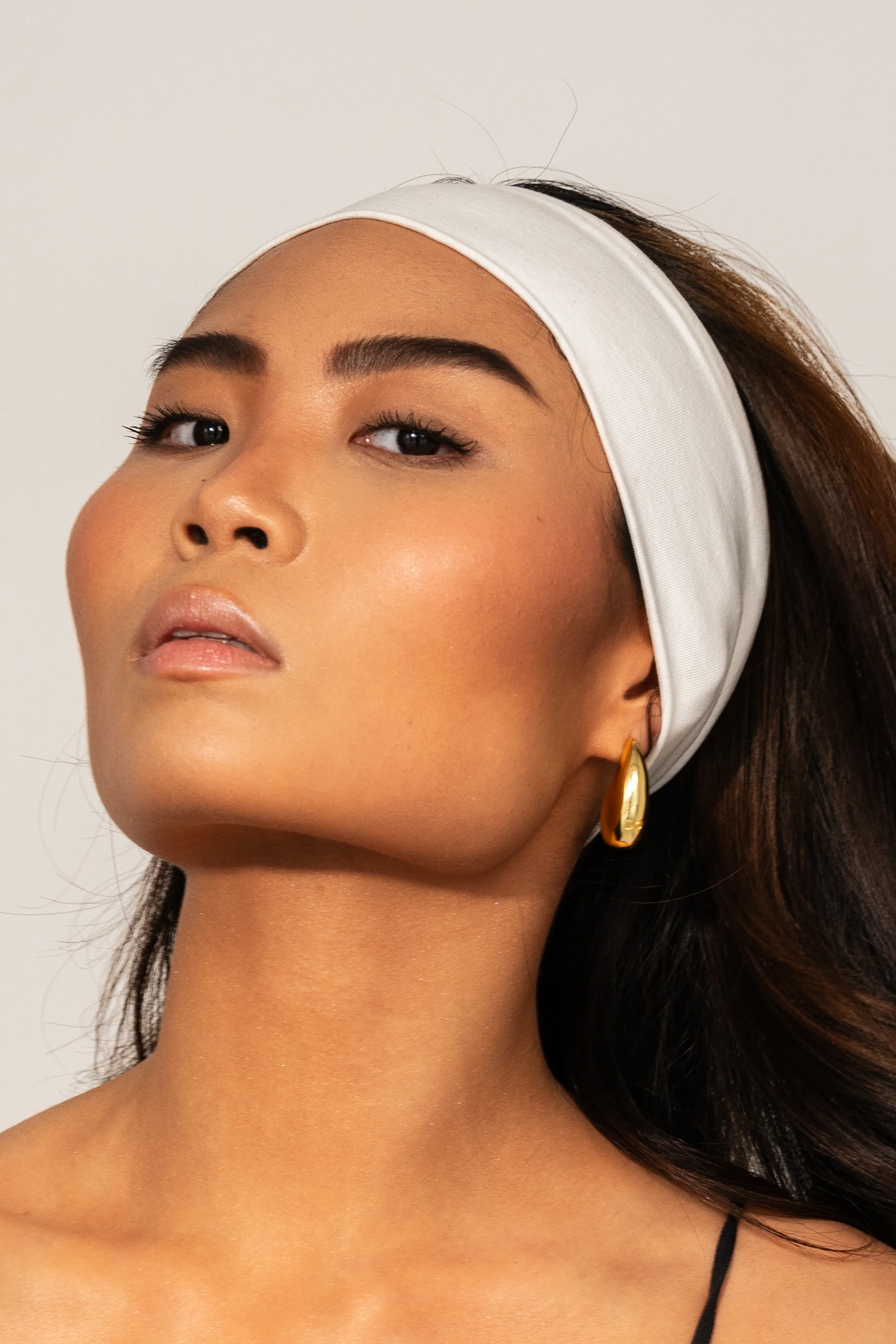 Large Dome Earrings in Gold - Image 2