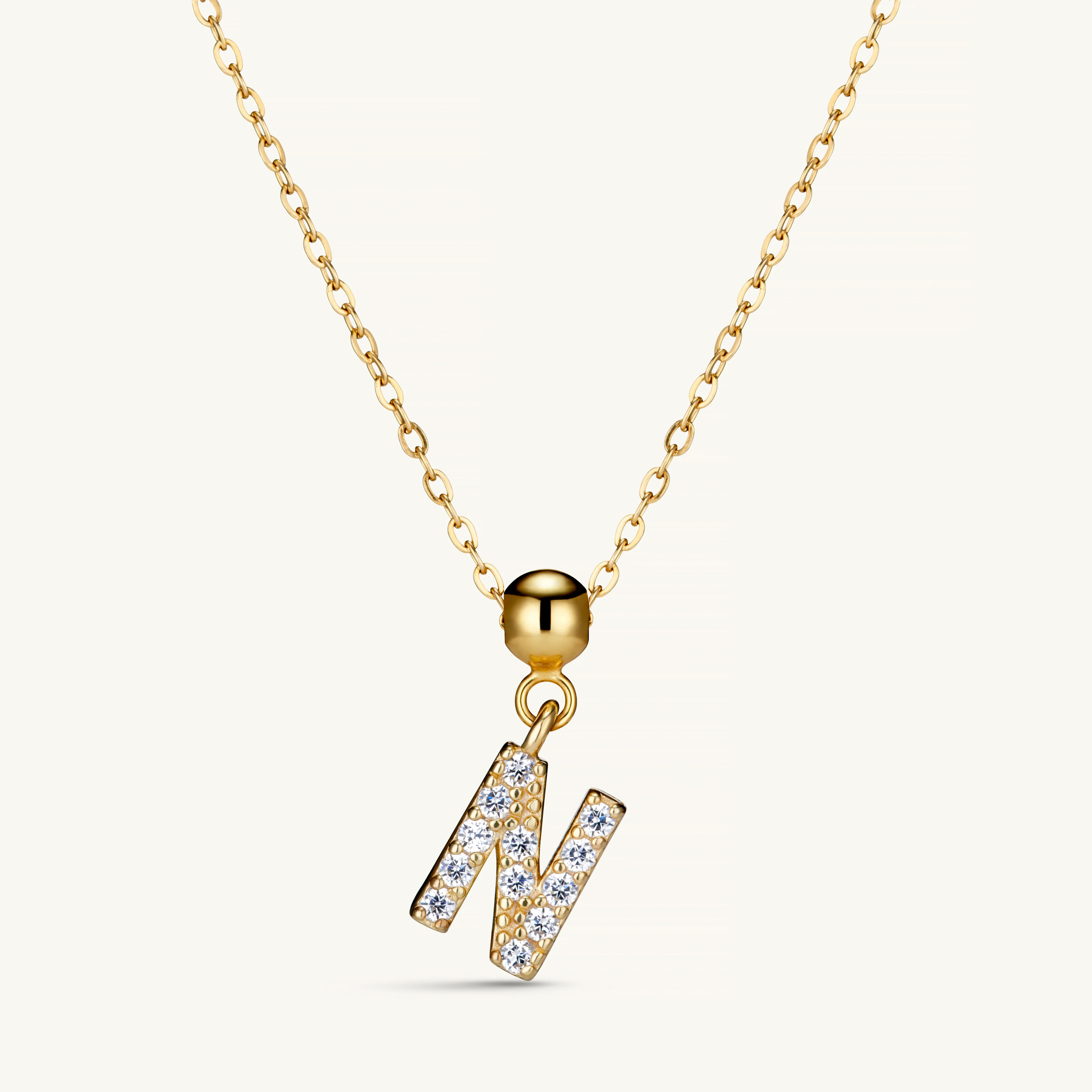 N Diamond Initial Charm Gold - Image 4