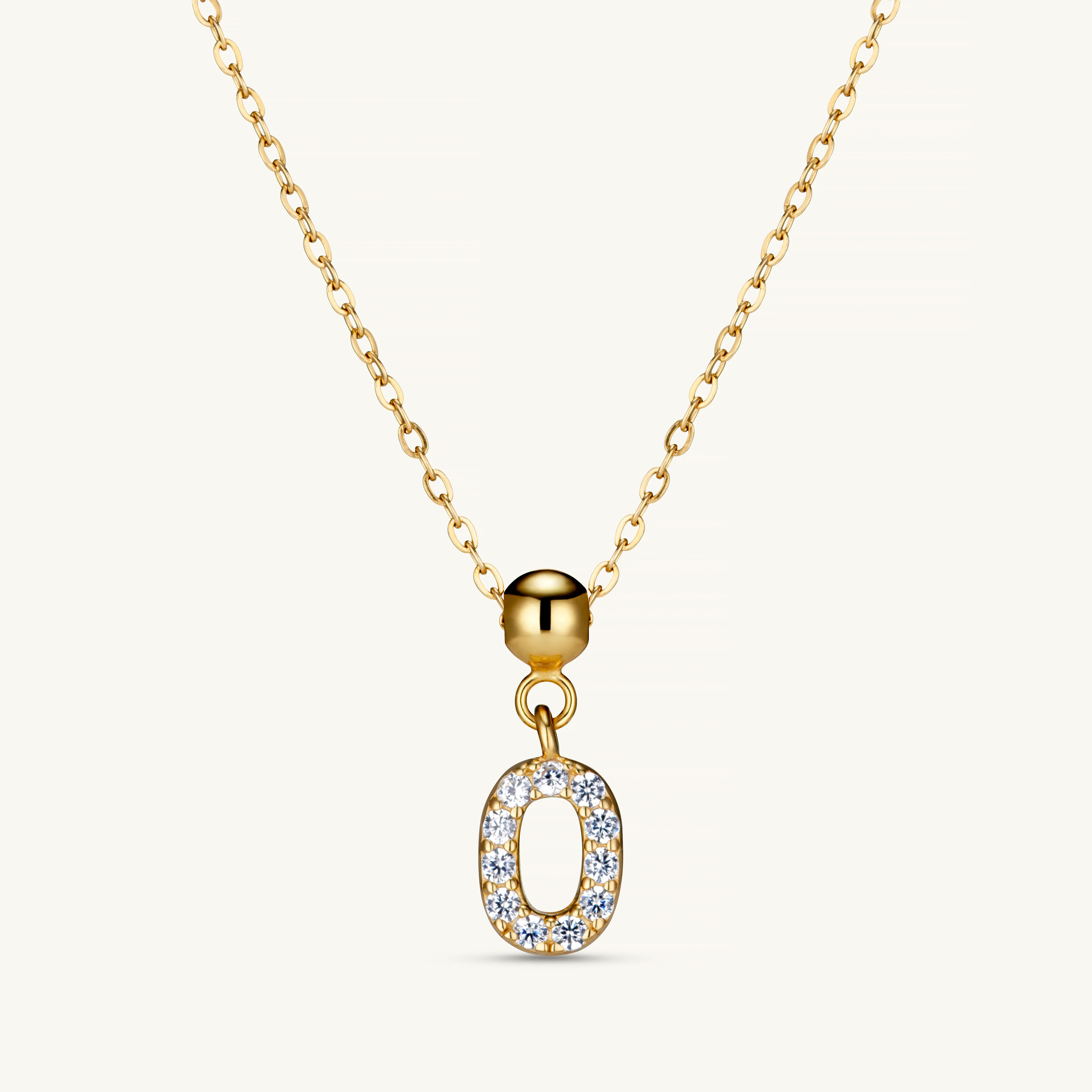 O Diamond Initial Charm Gold - Image 3