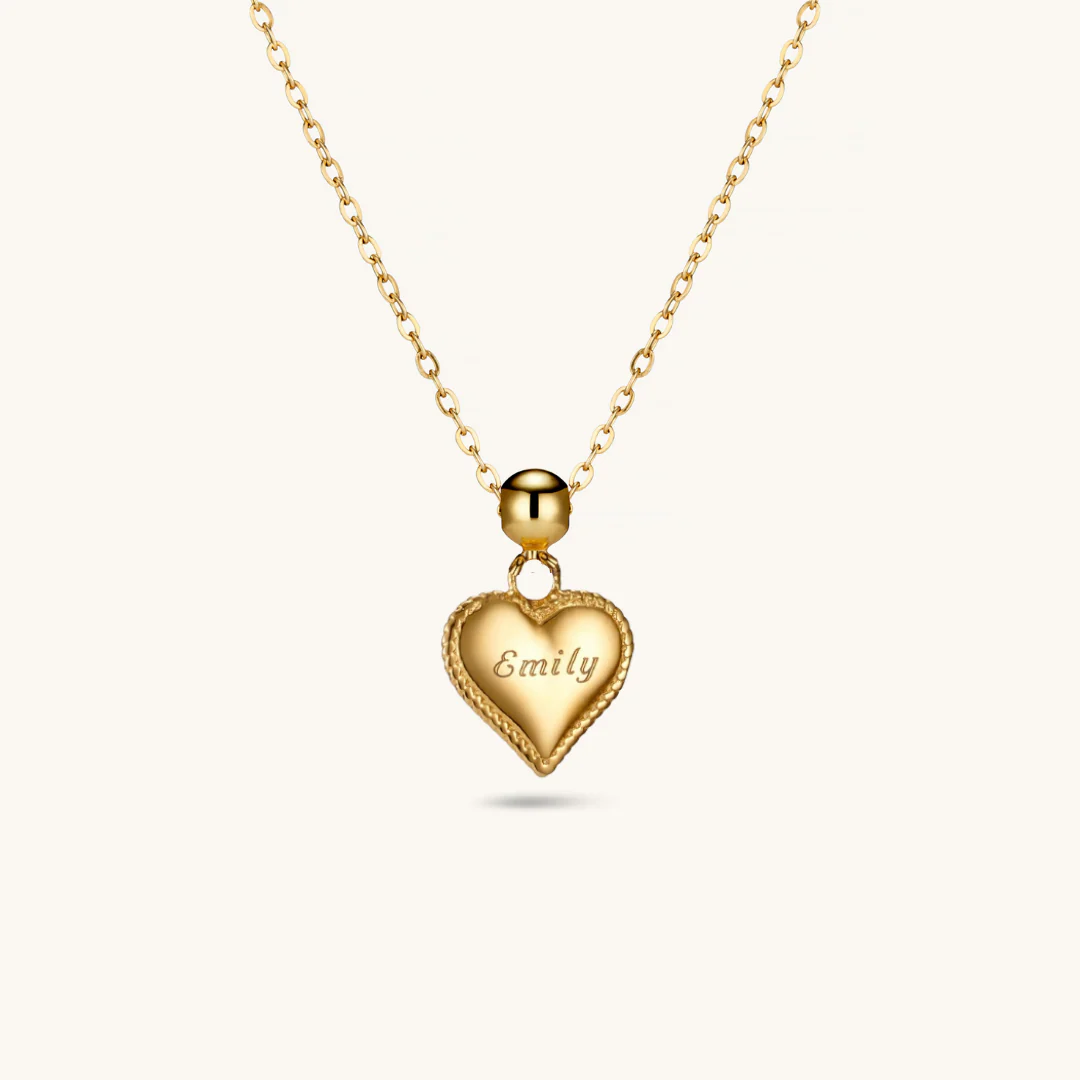 Passion Heart Charm Necklace Gold