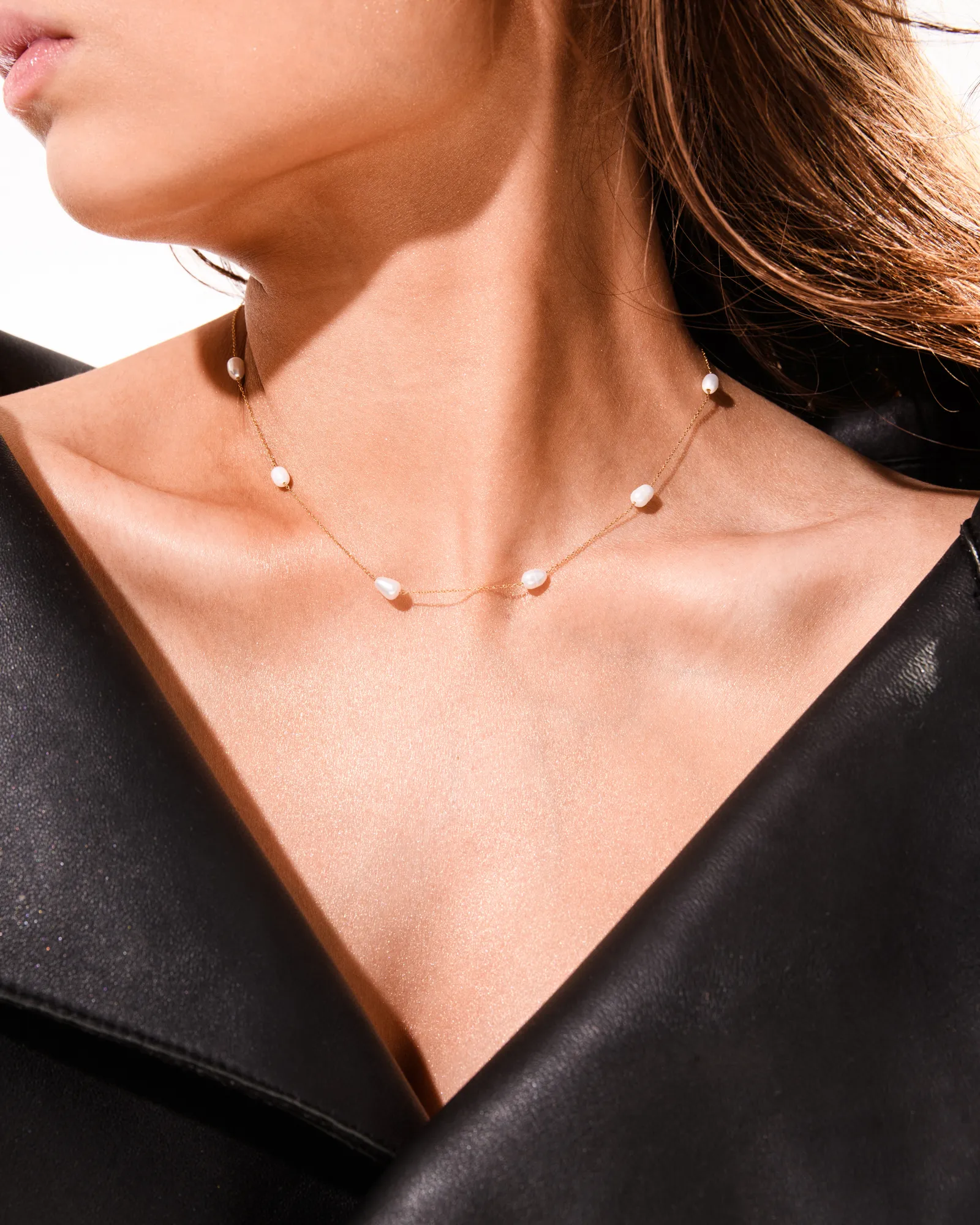 Infinity Pearl Necklace Silver - Image 3