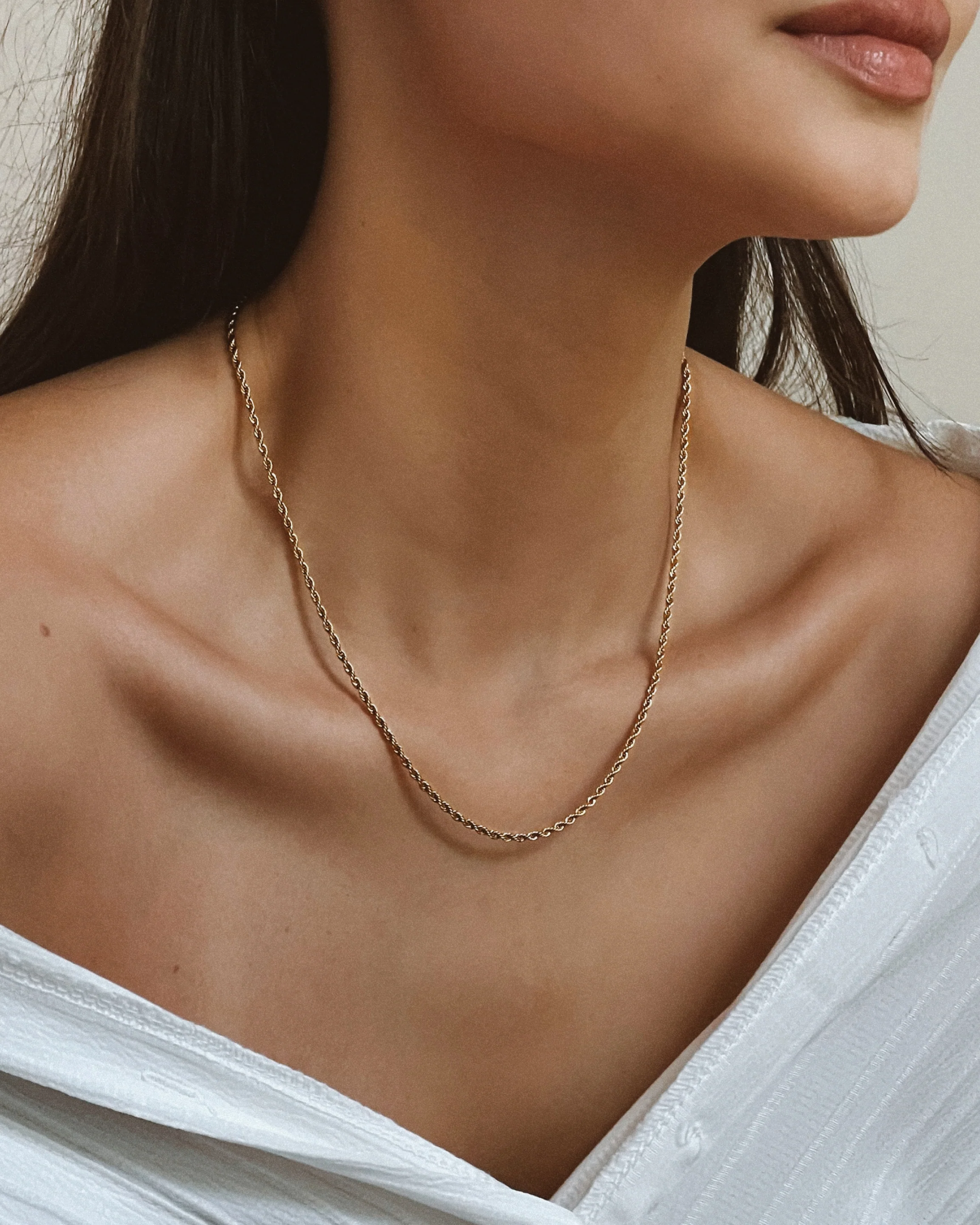 Rope Chain Necklace In Gold - Image 5