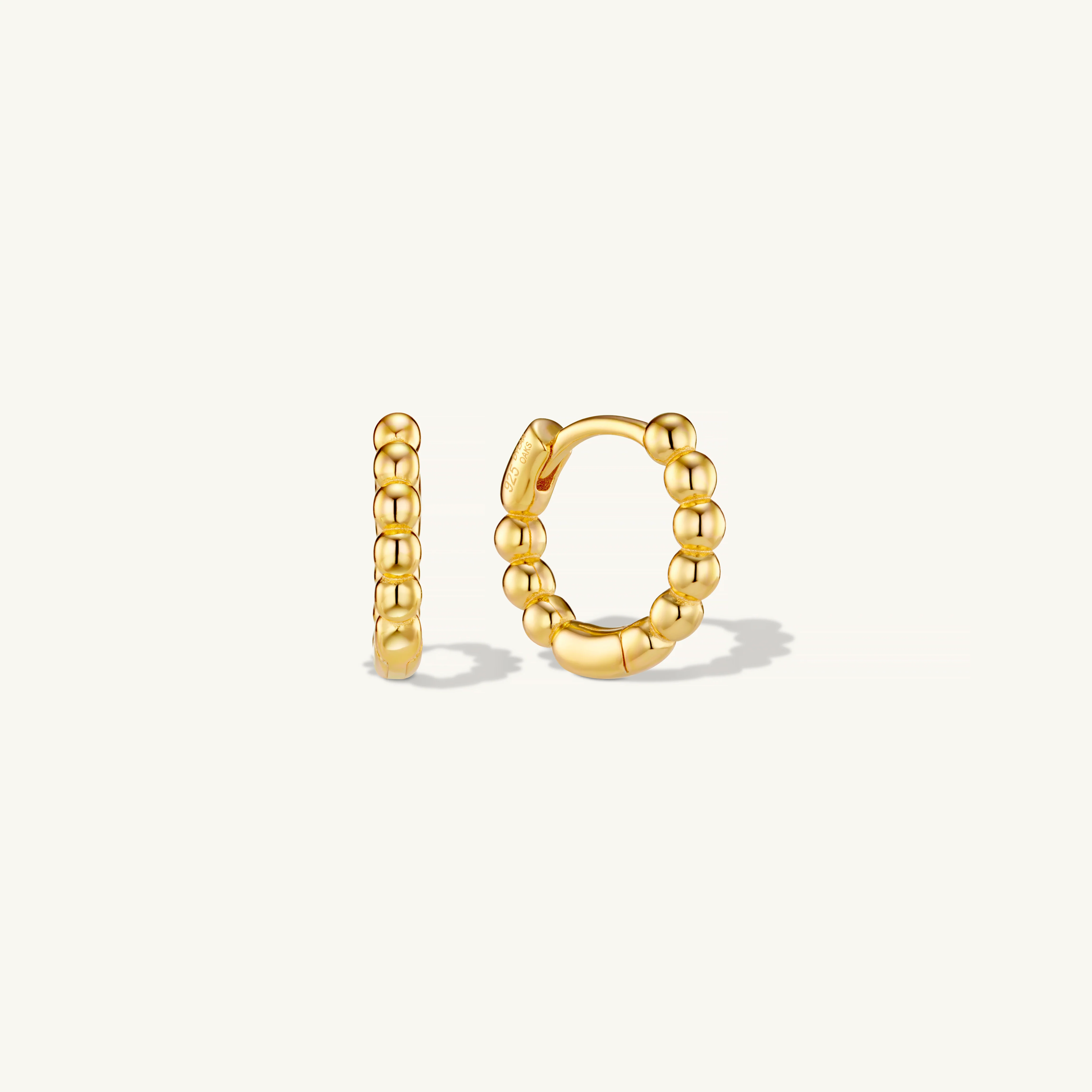Beaded Huggies in Gold