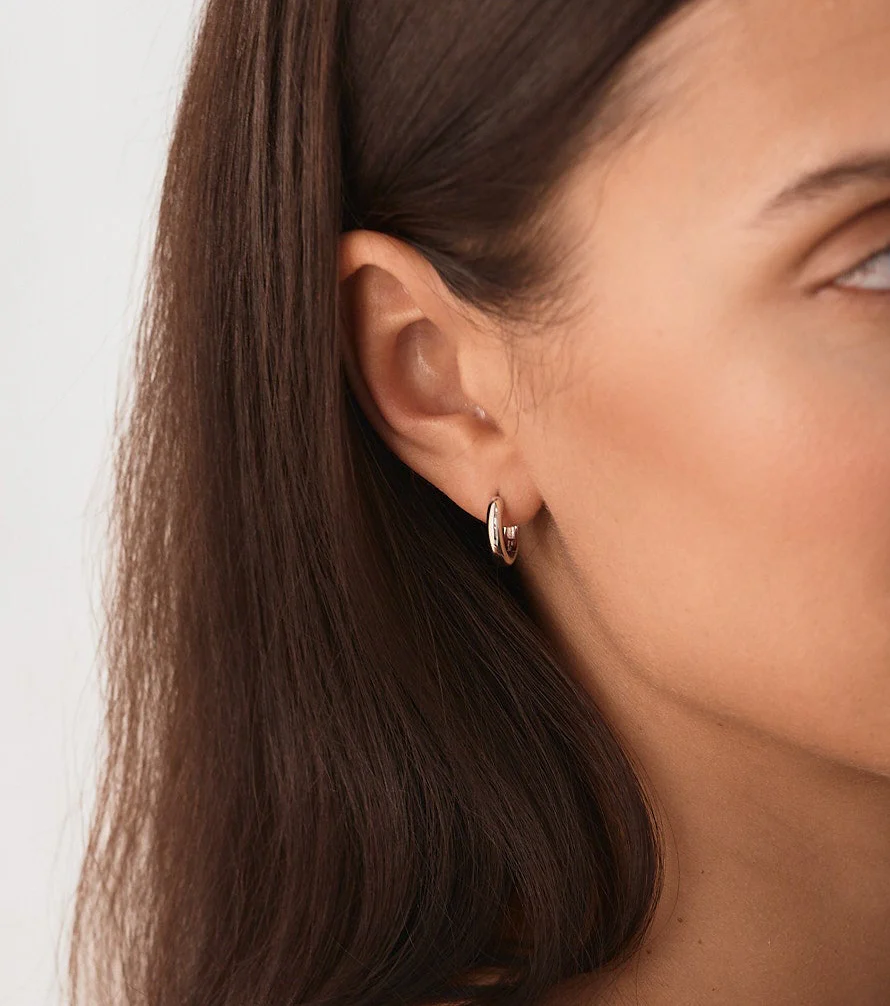 Small Bold Hoops in Silver - Image 6
