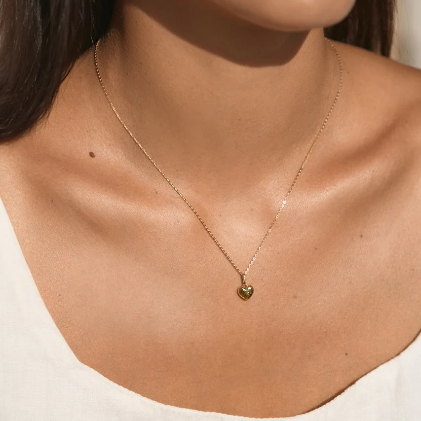 Solid Gold Heart Necklace - Image 3
