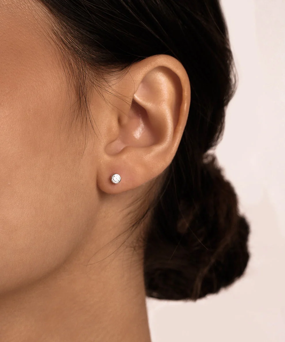 Sphere Pave Studs In Gold - Image 4