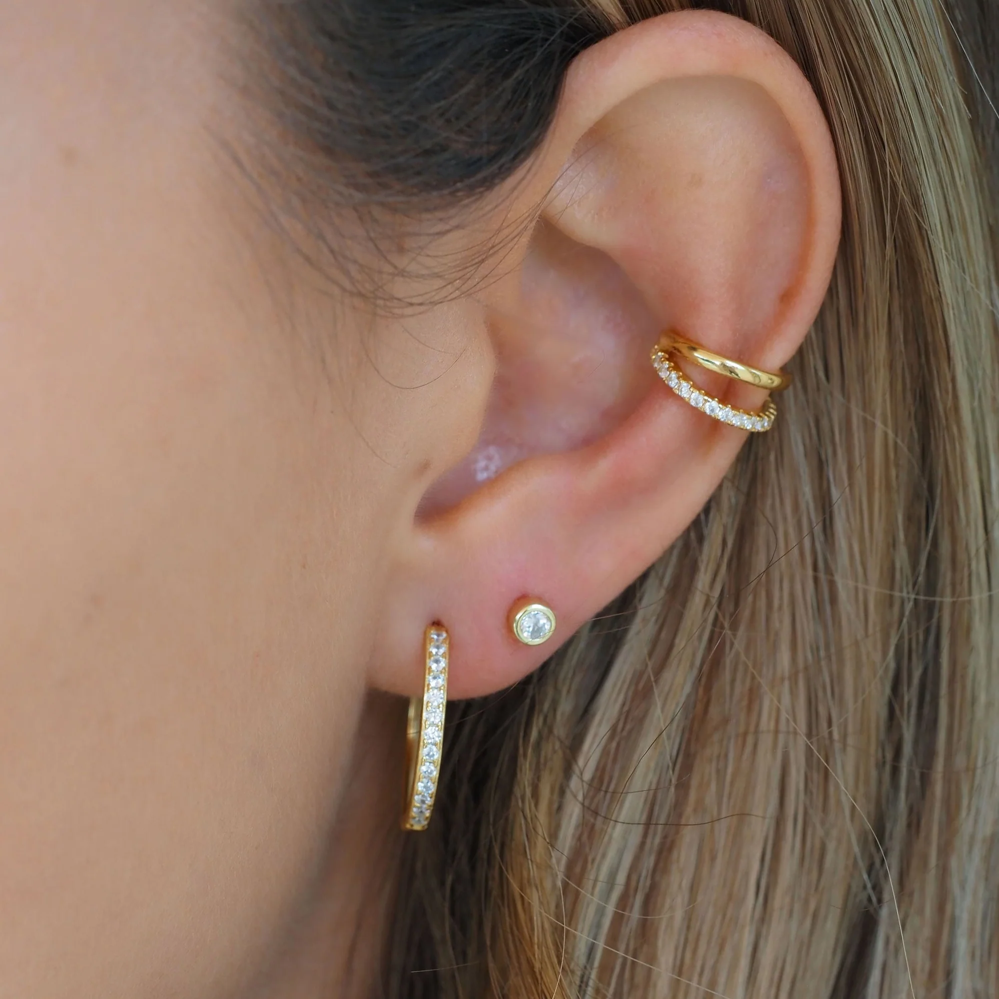 Sphere Pave Studs In Gold - Image 5