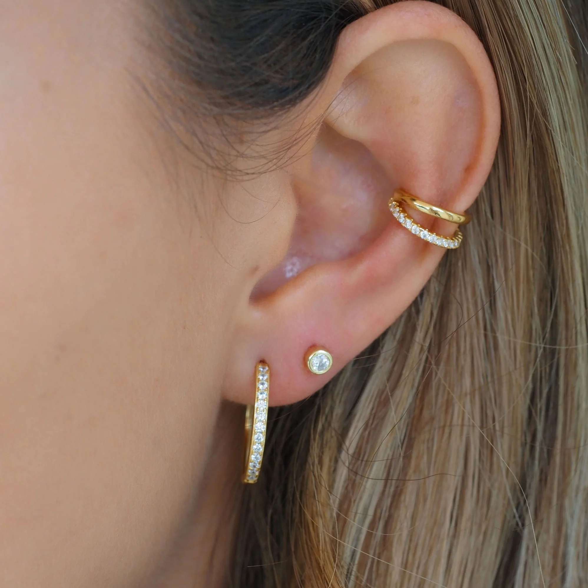 Sphere Pave Studs In Silver - Image 6