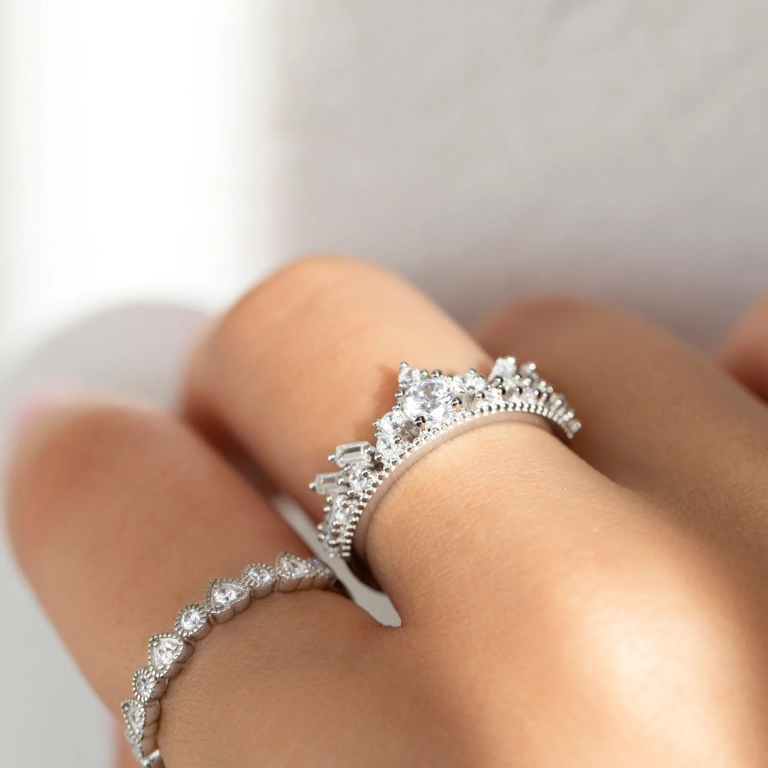 Treasure Crown Ring in Silver - Image 4
