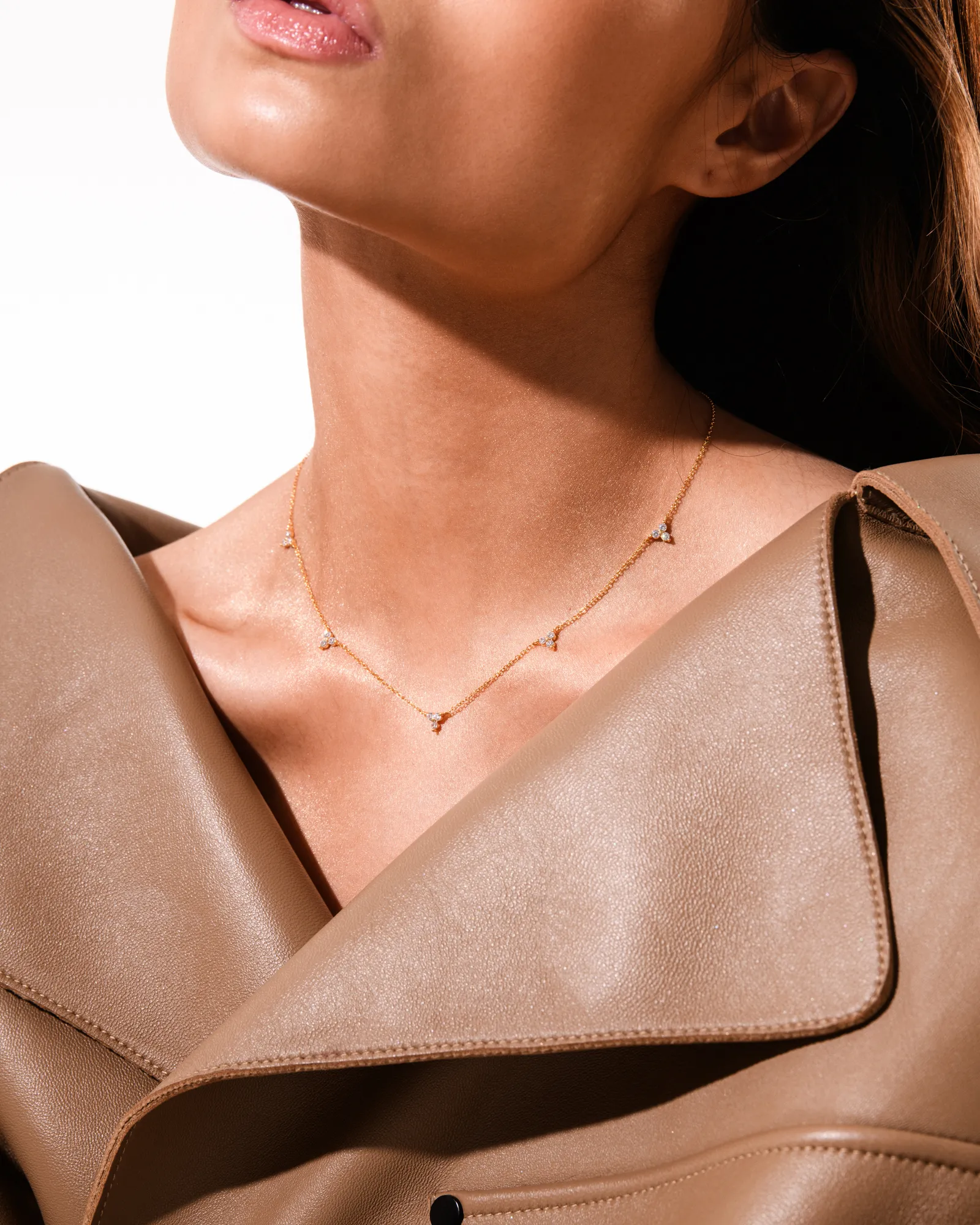 Trinity Infinity Necklace & Bracelet Matching Set Gold - Image 7