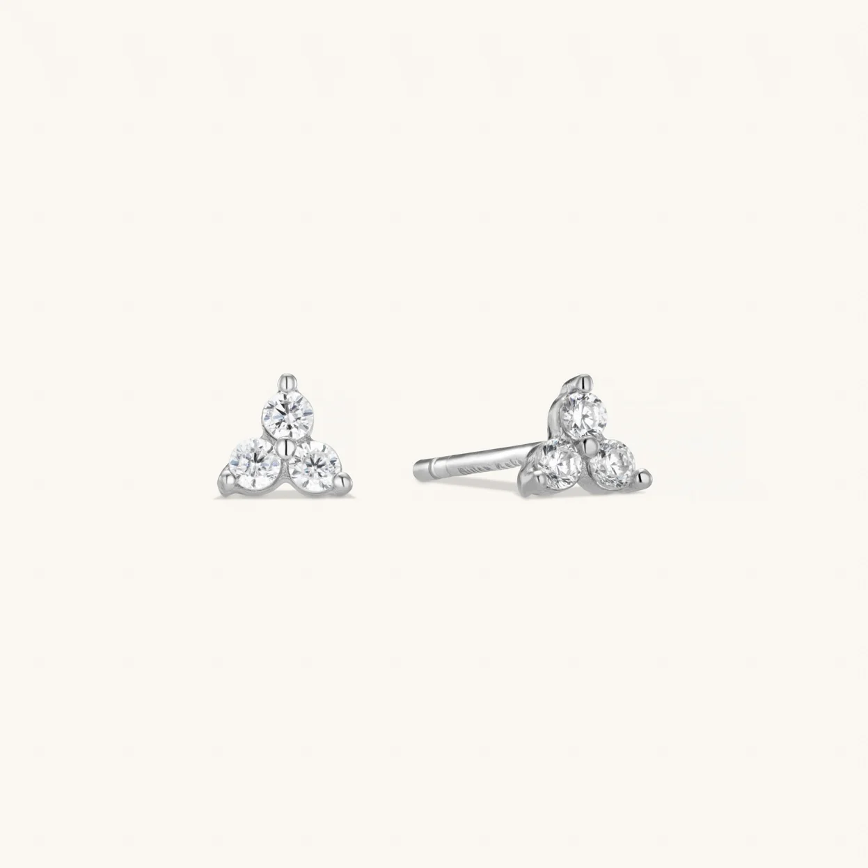 Trinity Stud Earrings Silver